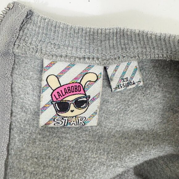 LALABOBO SWEATSHIRT GRAPHIC PATCH SWEATER DRESS GREY COLOR - Picture 7 of 10